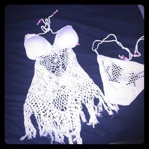 Laced White Bathing Suit